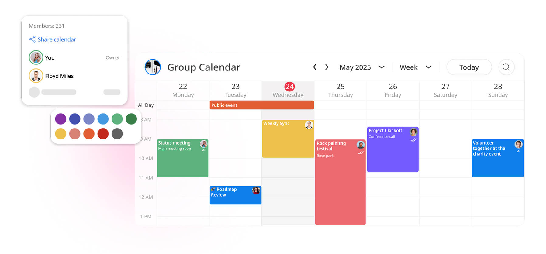Illustration of seamless calendar sharing across multiple devices