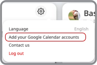 Add your Google Calendar account to GroupCal menu