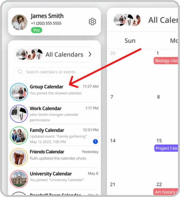 GroupCal - join a shared calendar