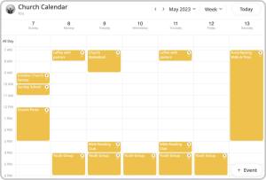 Church group calendar