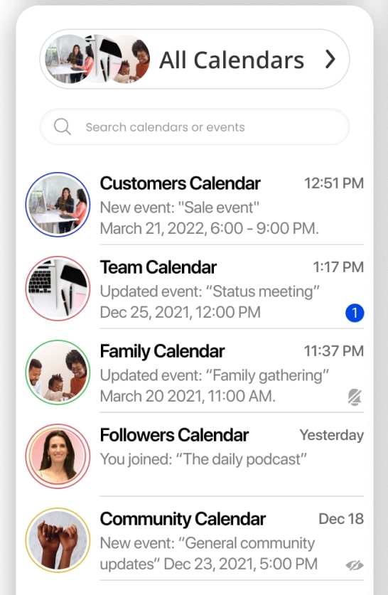 Multiple shared calendars