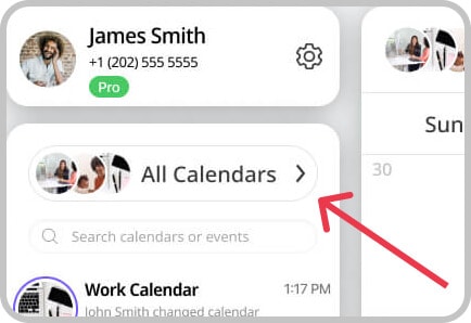 GroupCal - All Calendars button