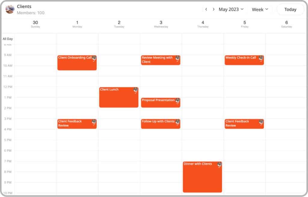 Client Meetings shared Calendar