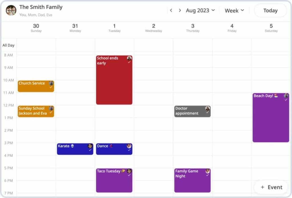 Family calendar app with GroupCal