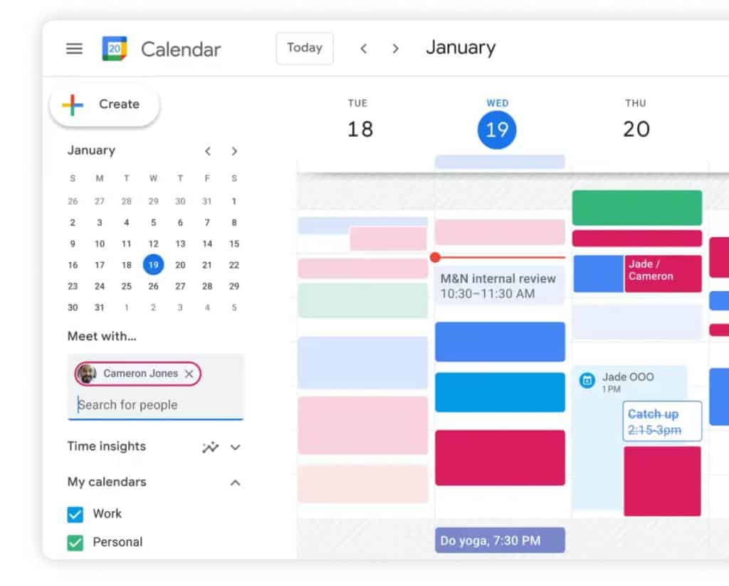 Google Calendar on the web
