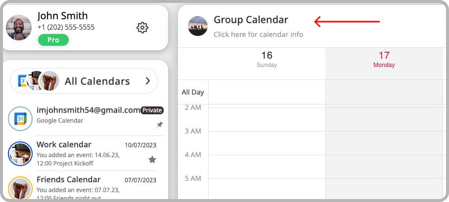 GroupCal - how to open the calendar details popup