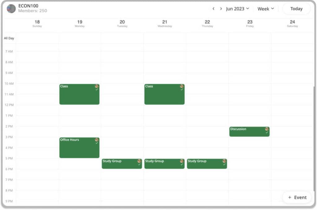 Website shared and public calendar for universities and higher education