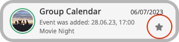 Indication of the default calendar in GroupCal Calendar List section
