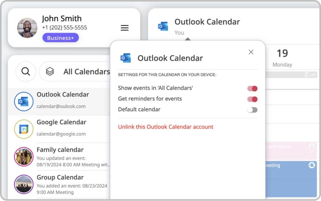 How to unlink a calendar account from GroupCal