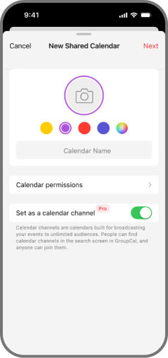 Add new calendar screen