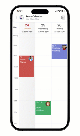 How Event ownership is represented on the calendar screen